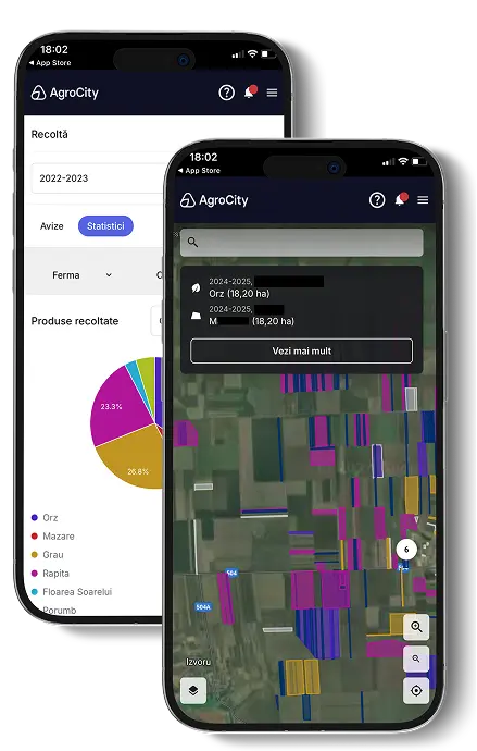 Platforma AgroCity pe dispozitive desktop și tabletă
