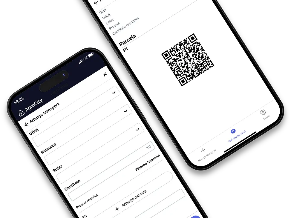 Hartă trasee transport recoltă