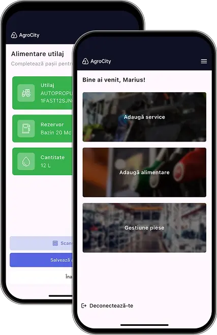 Ecran aplicație AgroCity Utilaje